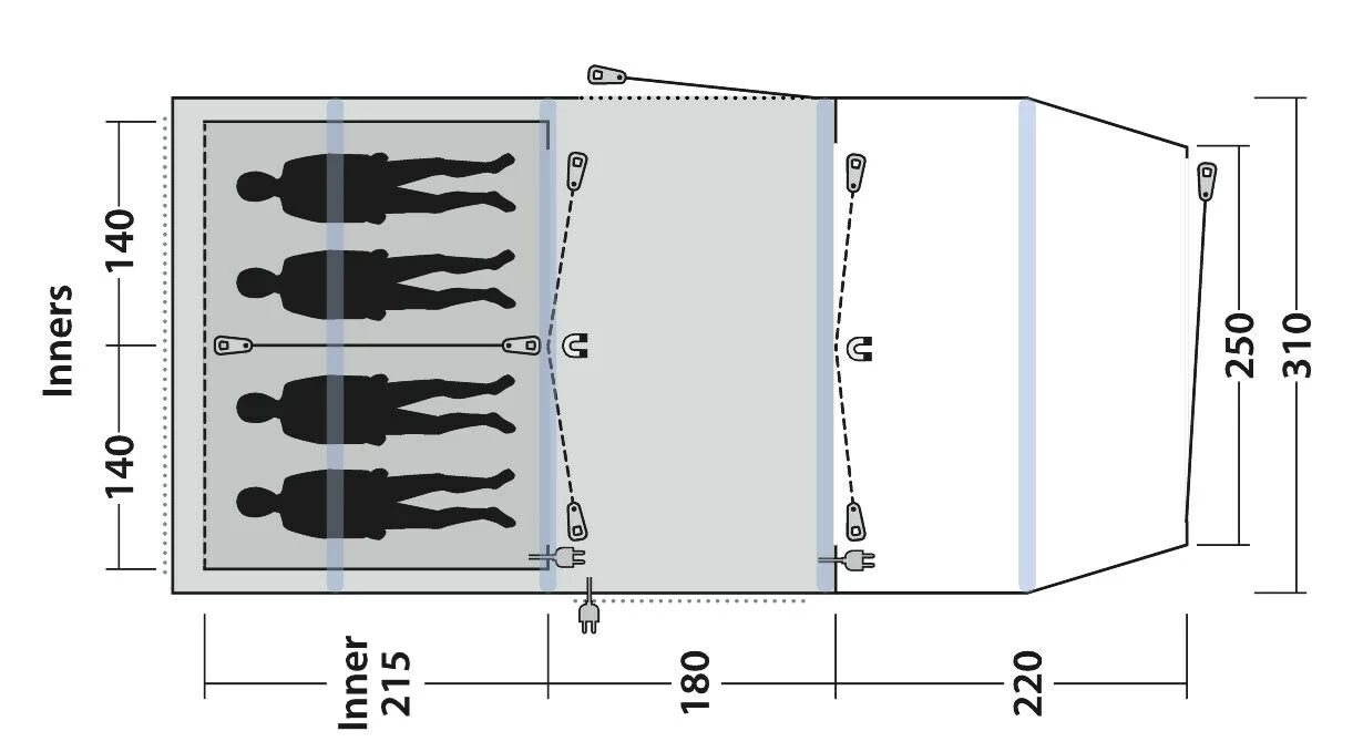 Outwell Parkdale 4PA Tent (2023) 2 Outwell Parkdale 4PA Tent (2023) - Image 2