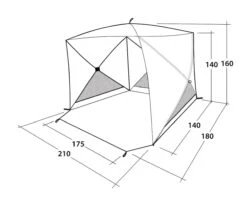 Outwell Beach Shelter Compton (2023) -CampEase Store 111230 beach shelter compton drawing perspective2