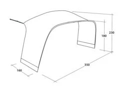 Outwell Lounge Tent Connector L (2023) -CampEase Store 111341 lounge tent connector l drawing perspective2