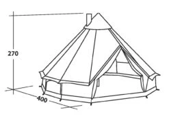 Robens Klondike Tipi Tent (2023) -CampEase Store 130083 klondike drawing perspective 374