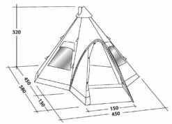 Robens Kiowa Tipi Tent (2023) -CampEase Store 130111 kiowa drawing perspective 1834