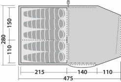 Robens Double Dreamer 5 Tent (2023) 21 Robens Double Dreamer 5 Tent (2023) -CampEase Store 130279 double dreamer 5 drawing floorplan3