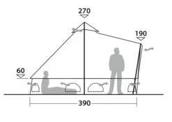 Outwell Robens Klondike Twin Tipi Tent (2023) -CampEase Store 130359 klondike twin drawing other4