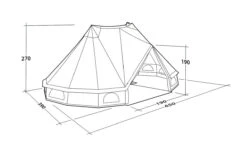 Outwell Robens Klondike Twin Tipi Tent (2023) -CampEase Store 130359 klondike twin drawing perspective2
