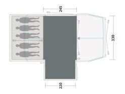 Outwell Mountain Lake 5ATC Flat Woven Carpet -CampEase Store 170890 flat woven carpet mountain lake 5atc drawing floorplan2