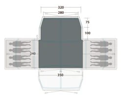 Outwell Grandville 8SA Flat Woven Carpet -CampEase Store 170908 flat woven carpet grandville 8sa drawing floorplan2