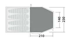 Robens Double Dreamer 4 Fleece Carpet (210*220) -CampEase Store 190062 fleece carpet double dreamer 4 drawing floorplan2