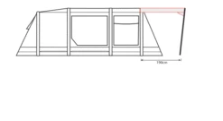 Outdoor Revolution Airedale 5.0s Front Sun Canopy -CampEase Store airedale 5s sun canopy drawing 1
