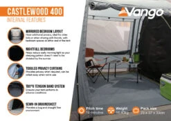 Vango Castlewood 400 Poled Tent Package (2023) -CampEase Store castlewood 400 infographic2