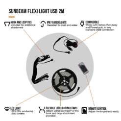 Vango Sunbeam Flexi Light 2m (USB) 8 Vango Sunbeam Flexi Light 2m (USB) -CampEase Store family essentials infographicscall outs5