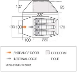 Vango Scafell 300 Tent (2022) -CampEase Store floorplan scafell 300
