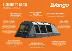 Vango Lismore TC 600XL Poled Tent Package (2023) 6 Vango Lismore TC 600XL Poled Tent Package (2023) -CampEase Store lismore tc 600xl infographic