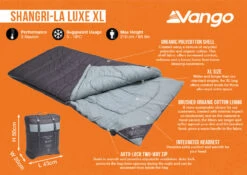 Vango Shangri-La Luxe XL Sleeping Bag (2023) 9 Vango Shangri-La Luxe XL Sleeping Bag (2023) -CampEase Store shangri la luxe xl infographic 1
