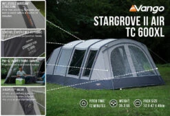 Vango Airbeam Vango Stargrove II TC 600XL Air Tent (2022) 15 Vango Airbeam Vango Stargrove II TC 600XL Air Tent (2022) -CampEase Store stargrove ii air tc 600xl low res2