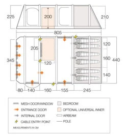 Vango Airbeam Vango Anantara IV TC 650xl Air Tent (2023) -CampEase Store vango 2021 airbeam si pro floorplan anantara iii air tc 650xl 1