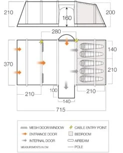Vango Airbeam Vango Rome II Air 550XL Tent Package (2023) -CampEase Store vango 2021 tents floorplan rome air 550xl hi