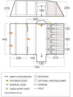 Vango Airbeam Vango Rome II Air 650XL Tent Package (2023) -CampEase Store vango 2021 tents floorplan rome air 650xl hi
