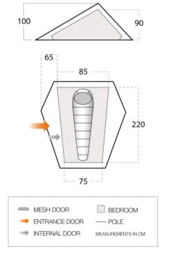 Vango Heddon 100 Tent (2022) -CampEase Store vango 2022 tents floorplan heddon 100 low res